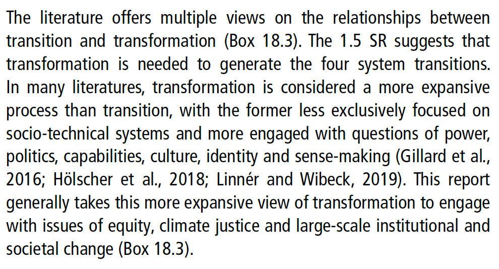 IPCC AR6 sees transition needs in 5 realms