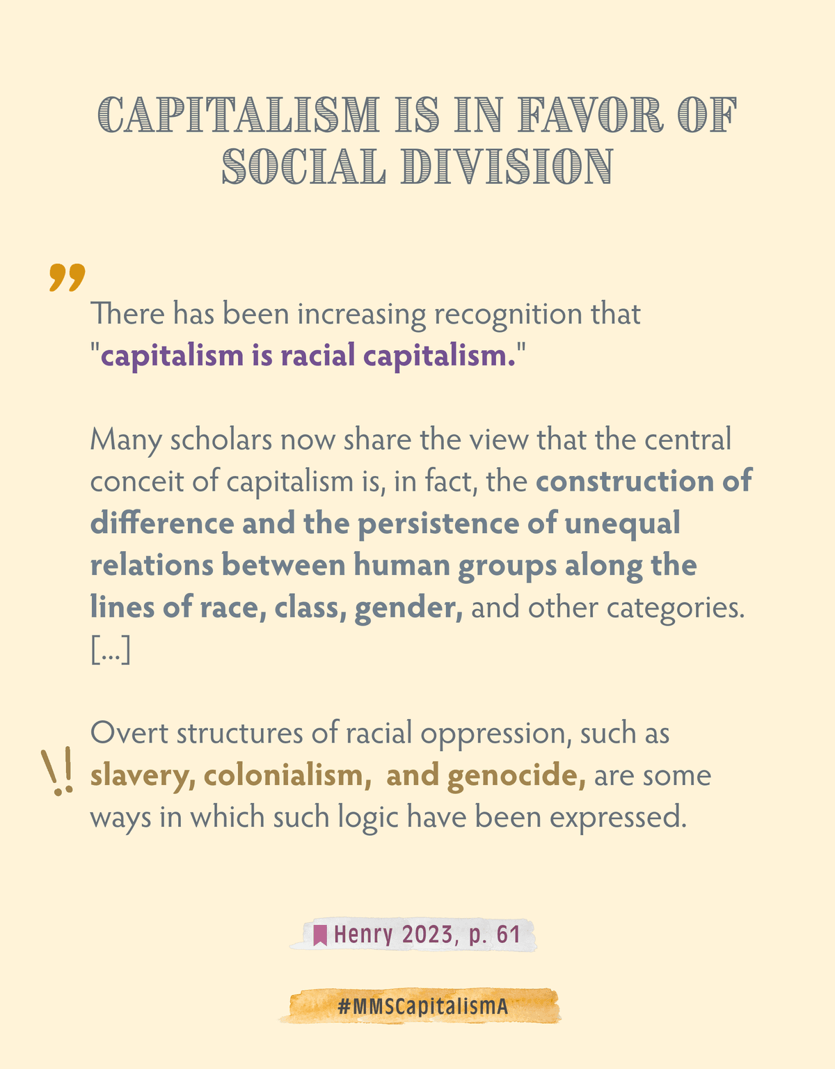 Difference and division are core-components of capitalist thriving