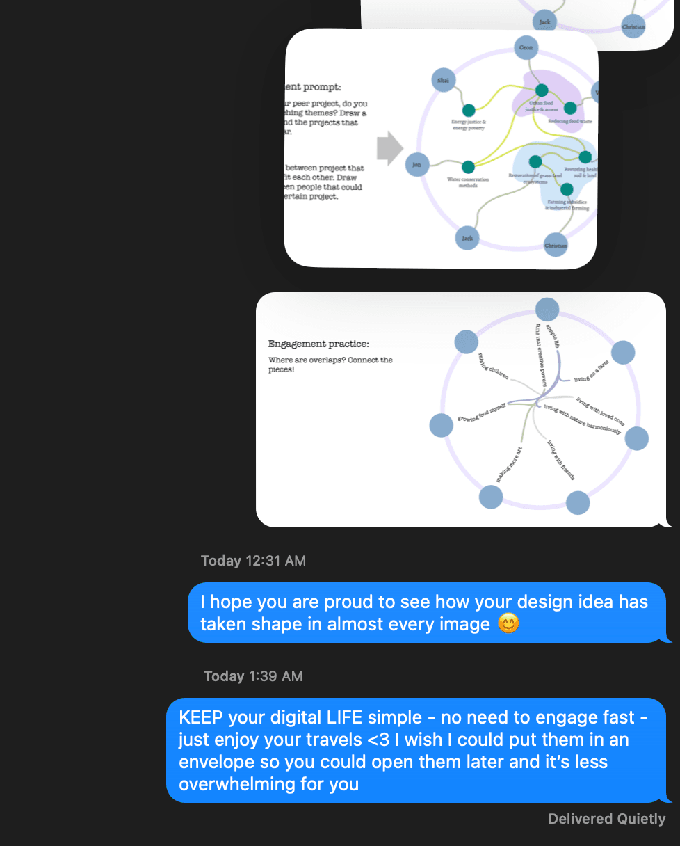 An app for different forms of communication: letters, short notices etc...