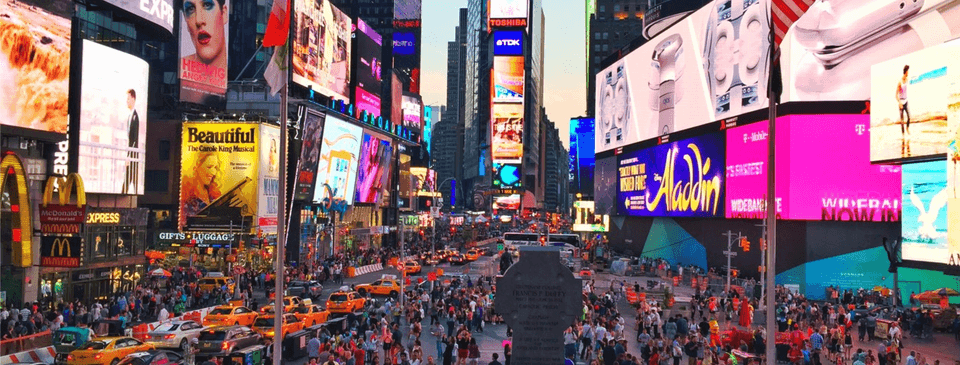 Art installation idea: Use all times square screens as monitors for city systems such as waste flows, monetary streams, consumption patterns