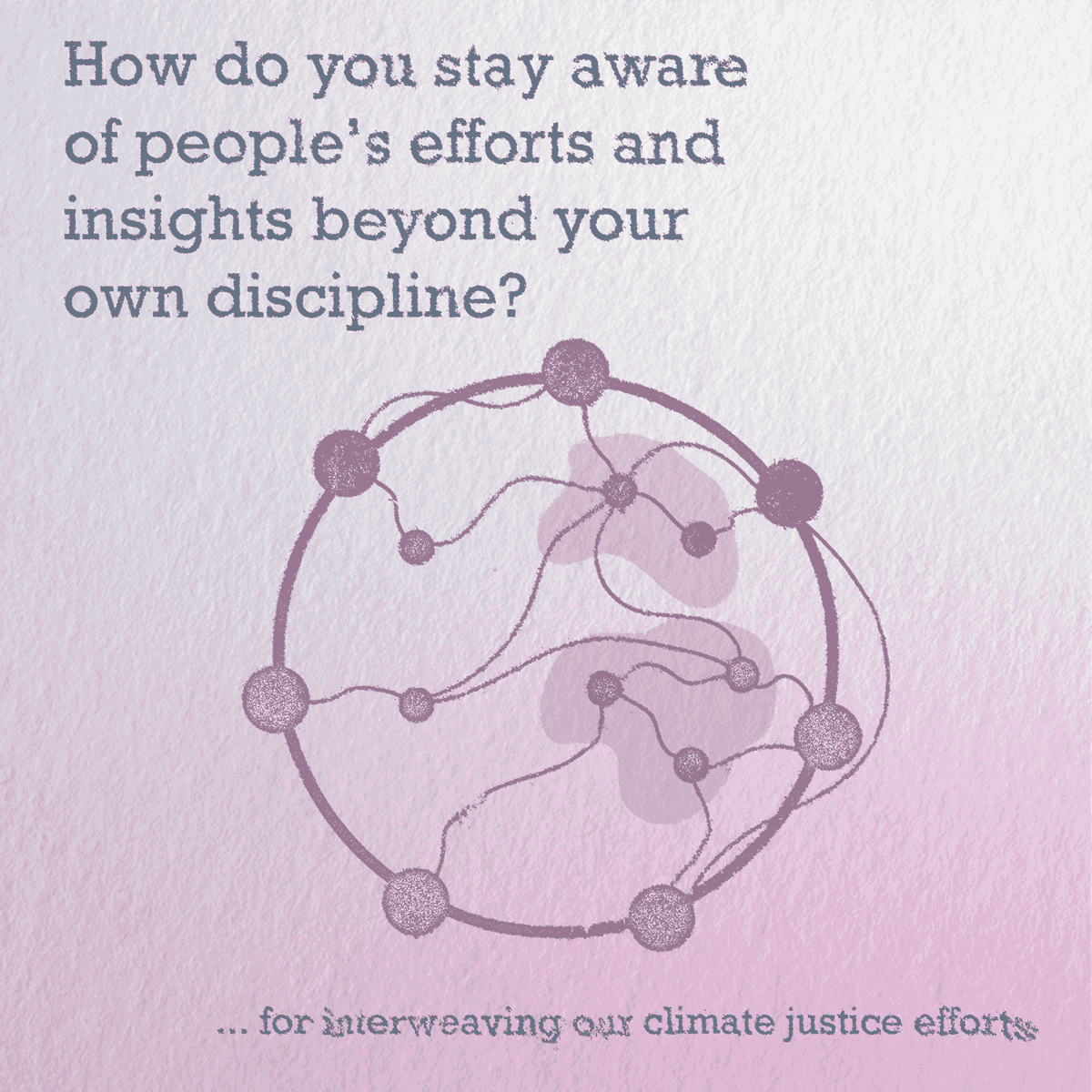 Question to the community: How do you stay aware of people's efforts and insights beyond your own discipline?